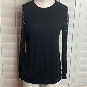 Ann Taylor loft black sequin sweater size medium